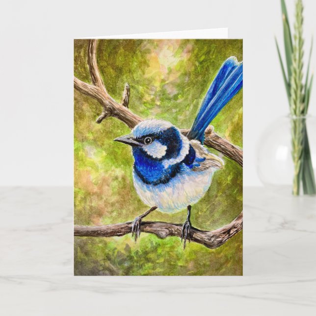 Blue Wren - Thank You Card (Front)