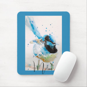 Blue Wren Watercolour Painting Australian Birds Mouse Mat