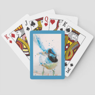 Blue Wren Watercolour Painting Australian Birds Playing Cards