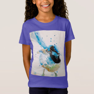 Blue Wren Watercolour Painting Australian Birds T-Shirt