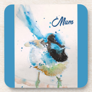 Blue Wren Wrens Watercolour Baby Blue Australian Coaster