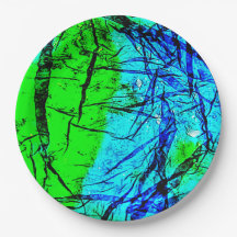 Blue wrinkle abstract recycle plastic paper plate