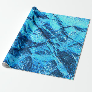 Blue Wrinkled Foil Wrapping Paper
