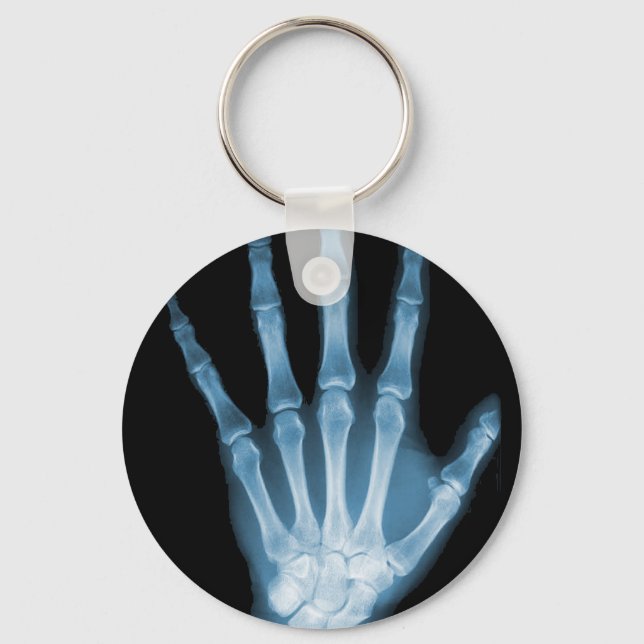 Blue X-ray Skeleton Hand Key Ring (Front)