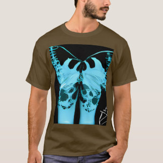 Blue Xray Monster Skeleton Butterfly and Beautiful T-Shirt