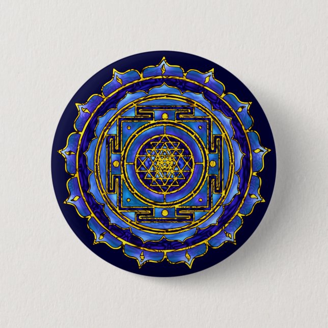 Blue Yantra Button (Front)