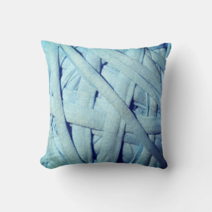 Blue Yarn Details Lines Texture Cushion Pillow