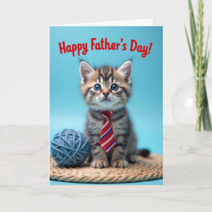 Blue Yarn Fathers Day Card