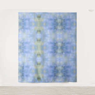 Blue Yellow Abstract Palo Verde Tiled Pattern Tapestry