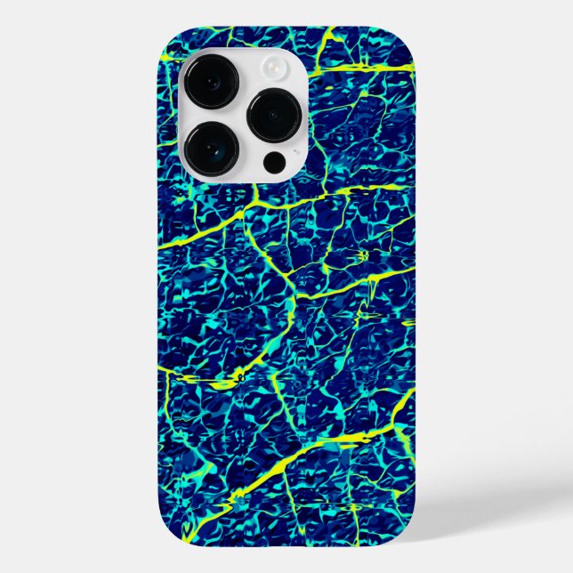 Blue / Yellow Abstract Pattern Case-Mate iPhone Case (Back)