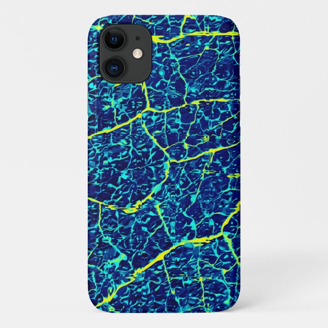 Blue / Yellow Abstract Pattern Case-Mate iPhone Case (Back)