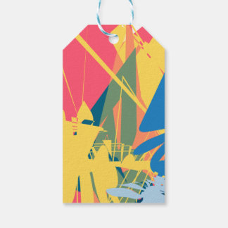 Blue Yellow Abstract Pattern Colourful Gift Tags
