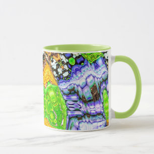 Blue, Yellow and Green Fluid Abstract Mug