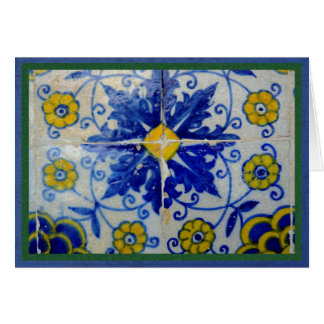 Blue, yellow and green tiles from Toledo, Spain