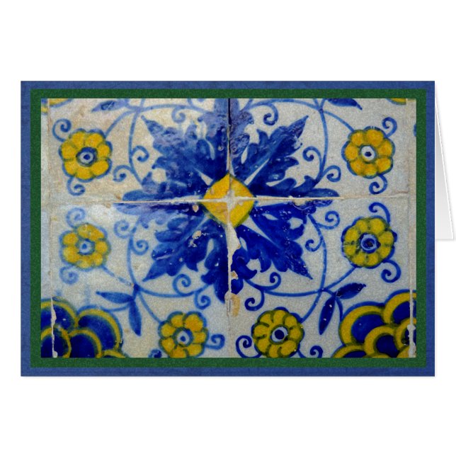 Blue, yellow and green tiles from Toledo, Spain (Front Horizontal)