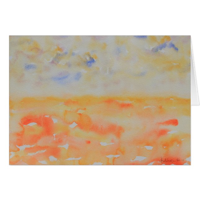 Blue Yellow And Orange Horizon Watercolor (Front Horizontal)