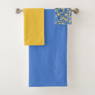 Blue, Yellow and White Paint Splashes  Bath Towel Set