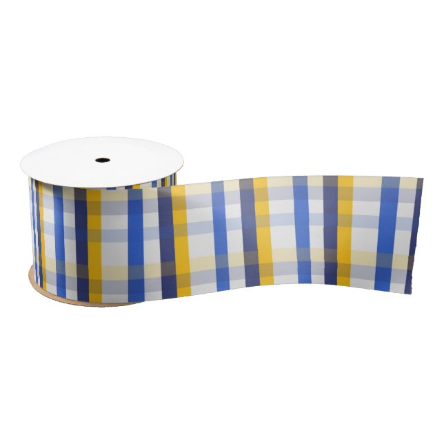Blue, Yellow and White  Satin Ribbon (Spool)