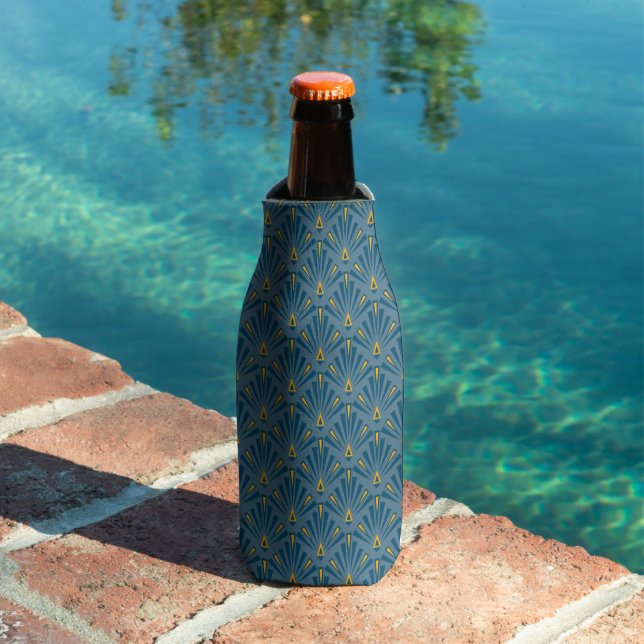 Blue, yellow art deco ornament. bottle cooler (In Situ Pool)