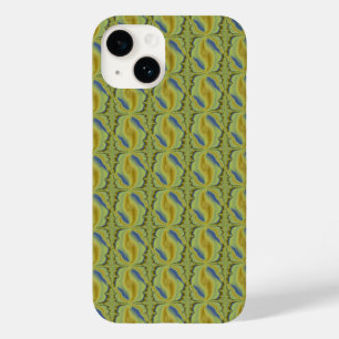 Blue Yellow Artdeco in Retro Style Case-Mate iPhone 14 Case