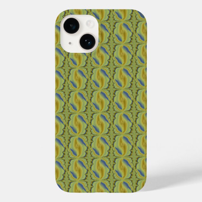 Blue Yellow Artdeco in Retro Style Case-Mate iPhone Case (Back)