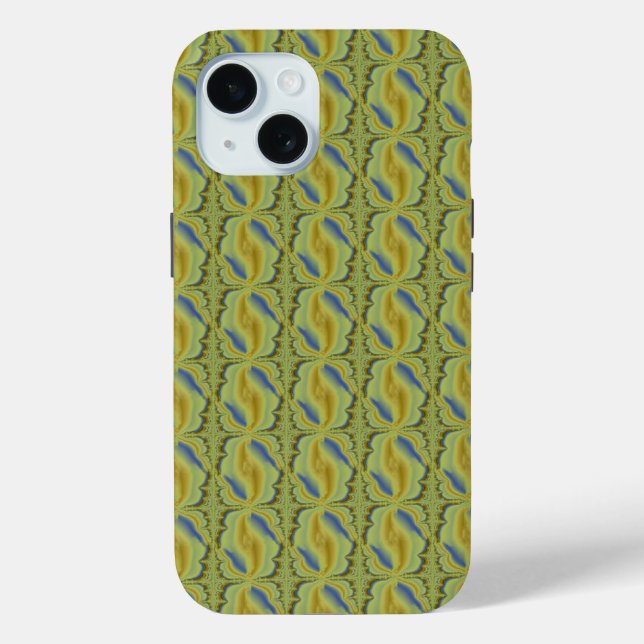 Blue Yellow Artdeco in Retro Style Case-Mate iPhone Case (Back)