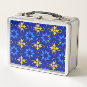 Blue & Yellow Azulejo  Metal Lunch Box