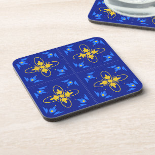 Blue & Yellow Azulejo (mini) Cork Coaster