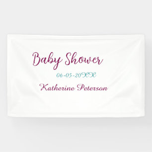Blue yellow baby shower name date animal ear cute banner