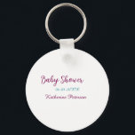 Blue yellow baby shower name date animal ear cute  key ring<br><div class="desc">simple business sticker</div>
