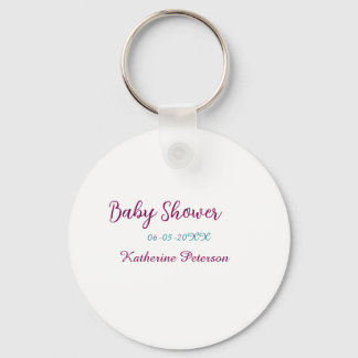 Blue yellow baby shower name date animal ear cute  key ring