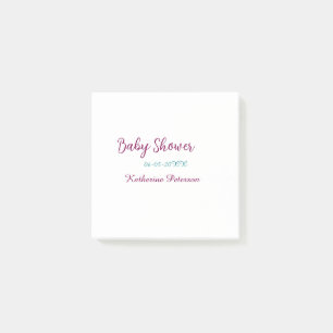 Blue yellow baby shower name date animal ear cute  post-it notes
