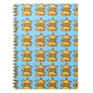 Blue Yellow Bell Christmas Notebook