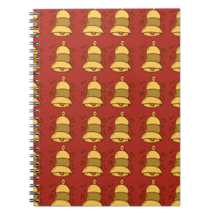 Blue Yellow Bell Christmas Notebook