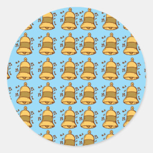 Blue Yellow Bell Christmas Sticker