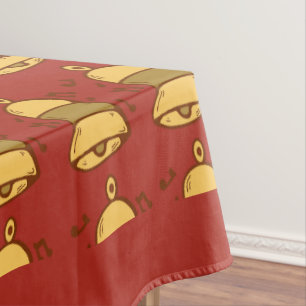 Blue Yellow Bell Christmas Tablecloth