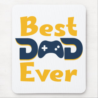 Blue & Yellow Best Dad Ever Gamer Dad Fathers Day  Mouse Mat