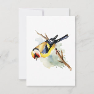 Blue Yellow Bird Funeral Thank You, Sympathy Card