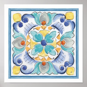 Blue & Yellow Bloom Poster