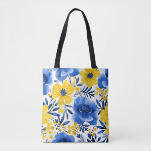 Blue & Yellow Bloom Tote Bag