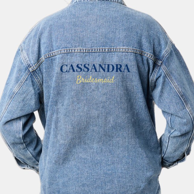 Blue & Yellow Bridesmaid Wedding Denim Jacket (Blue & Yellow Bridesmaid Wedding Denim Jacket)