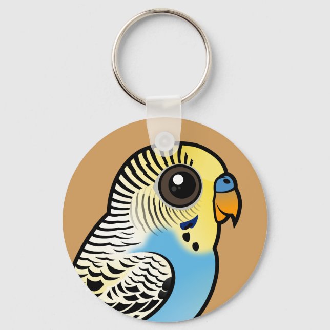 Blue & Yellow Budgie Key Ring (Front)