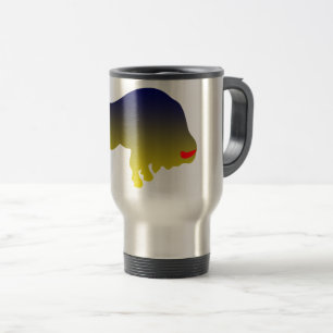 Blue/Yellow Bull Travel Mug