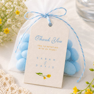 Blue & Yellow buttercup editable wedding Gift Tags
