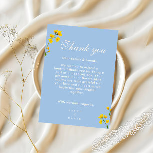 Blue & Yellow buttercup thank you card