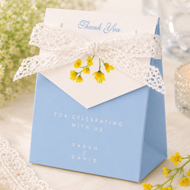 Blue & Yellow buttercup Wedding Favour Box (Creator Uploaded)
