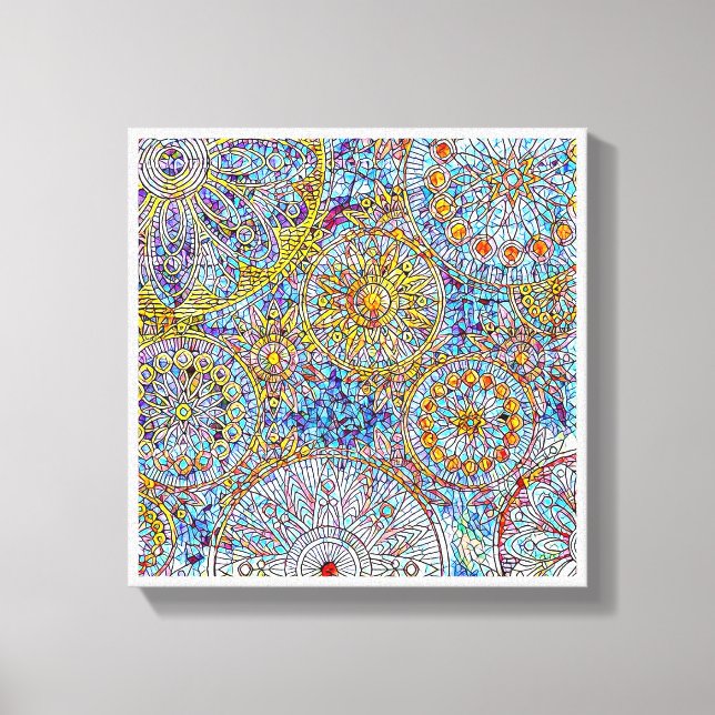 Blue & Yellow Canvas Wall Art12" x 12", 1.5", (Front)