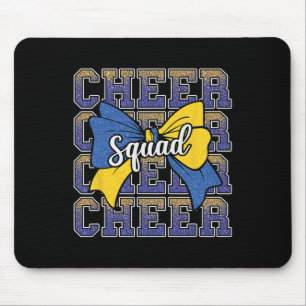 Blue Yellow Cheer Squad Funny Cheerleader Cheerlea Mouse Mat