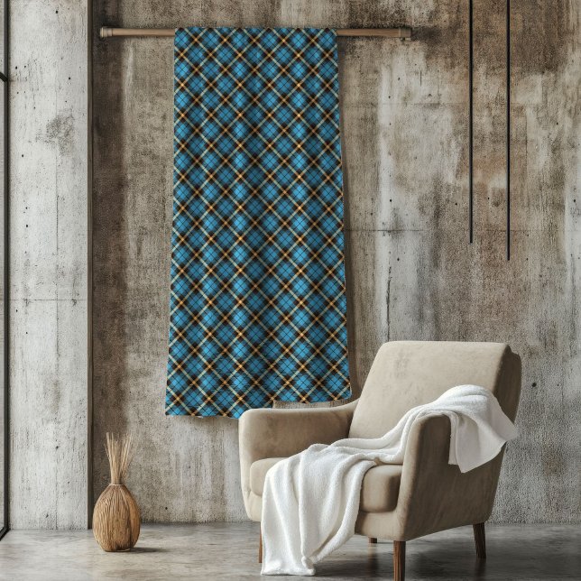 Blue Yellow Chequered Blanket for Snug Moments (Blue Yellow Checkered Blanket for Snug Moments)