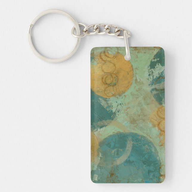 Blue & Yellow Circles Key Ring (Front)